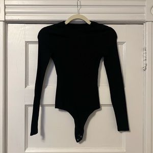 Abercrombie & Fitch Long Sleeve Essential Crew Bodysuit Black Size XS